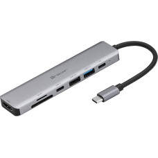 Adapter A-2, USB Type-C with card reader, HDMI 4k, USB 3.0, PDW 60W