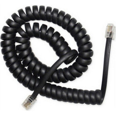 Spiral cable RJ10|4P4C|2m|black