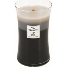 Woodwick Scented candle Trilogy Fireside, Redwood, Sandalwood Clove 609 g
