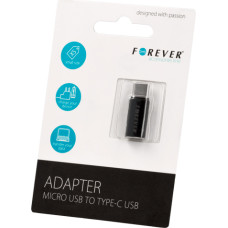 Forever Universāls Adapteris Micro USB uz Type-C USB Savienojums Melns