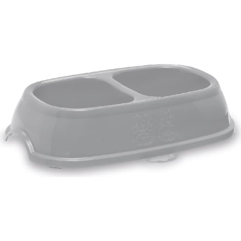Stefanplast Barības bļoda Break 11 0,4+0,4L 28x17x6cm asorti pelēka|zila