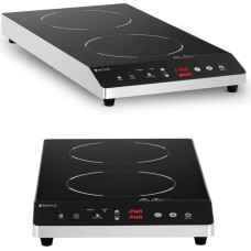 Royal Catering Indukcijas plīts, regulējama, 2 sildīšanas zonas, diametrs 26cm LED 1800W