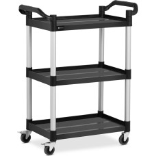 Royal Catering Viesmīļa apkalpošanas ratiņi 3 plastmasas plaukti 63 x 40cm līdz 90kg
