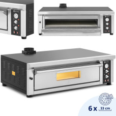 Royal Catering Elektriskā picu cepeškrāsns ar šamotu 6 picām, diametrs 33cm 400V 6600W