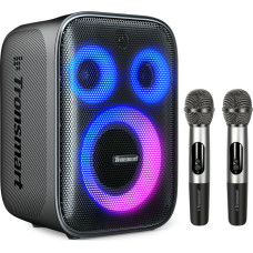 Tronsmart Halo 200 120 W bezvadu skaļrunis + 2 karaoke mikrofoni — melns