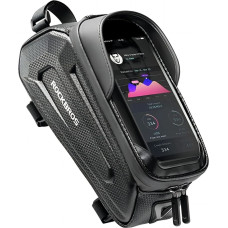 Rockbros Velosipēda bagāžnieks rāmja bruņām ar kabatu tālrunim un satnav 1.7l - melns