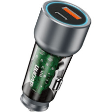 Dudao R4T 30 W automašīnas lādētājs USB-A USB-C — pelēks