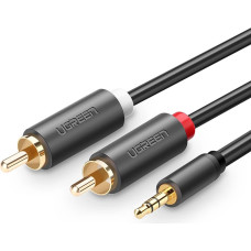 Ugreen Audio kabelis 3,5&nbsp;mm miniligzda (vīrietis) - 2RCA (vīrietis) 3&nbsp;m - pelēks