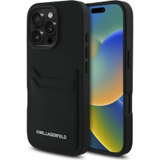 Case Karl Lagerfeld HC Grained PU        Cardslot Metal Elong for iPhone 16 Pro Max black