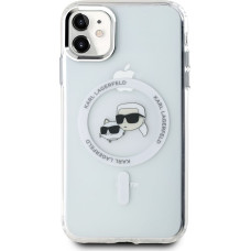 Karl Lagerfeld IML K&CH Heads Metal Frame MagSafe Case for iPhone 11 Transparent