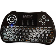Savio KW-02 Bezvadu Kompakta Klaviatūra PC | PS4 | XBOX | Smart TV | Android + TouchPad Melna (Ar Apgaismojumu)