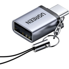 Ugreen USB-C (vīrietis) — USB-A 3.0 (sieviešu) adapteris ar štropi — pelēks