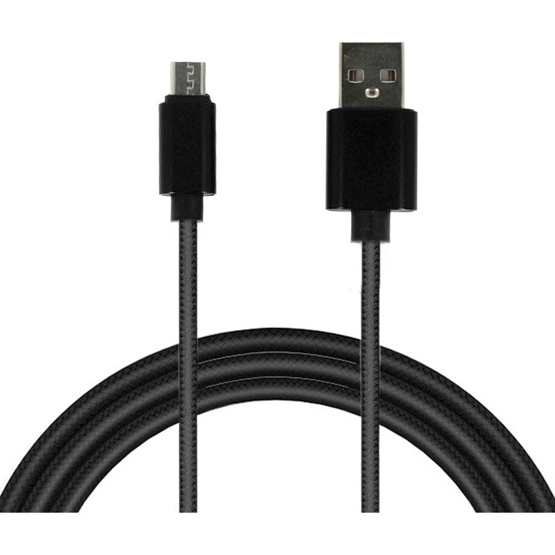 Cable TYPE 1 - USB to Micro USB - metal plugs QC 3.0 1 metre black