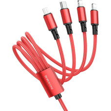 Borofone Cable BX72 4 in 1 - USB to Type C, Micro USB, 2xLightning - 2A 1 metre red