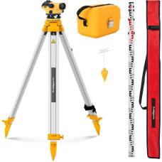 Steinberg Systems Pašlīmeņojošs optiskais nivelieris ar statīvu un statīvu - 28x palielinājuma diametrs 36mm