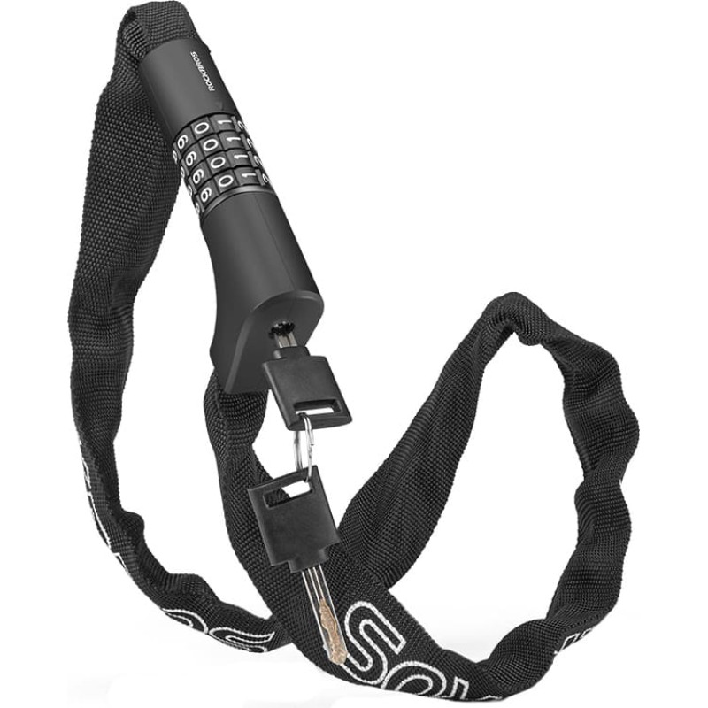 Rockbros Velosipēda slēdzene divas slēdzenes ar kombināciju un atslēgu 0,95m - melna