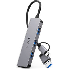 Orico Hub YSA5-U3 dokstacija USB-A/USB-C līdz 4x USB-A — pelēka