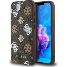 Guess PU 4G Peony case with MagSafe for iPhone 16e - brown