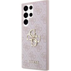 Guess PU 4G Metal Logo Case for Samsung Galaxy S24 Ultra Pink