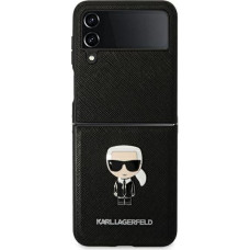 Karl Lagerfeld PU Saffiano Ikonik Case for Samsung Galaxy Z Flip 4 Black