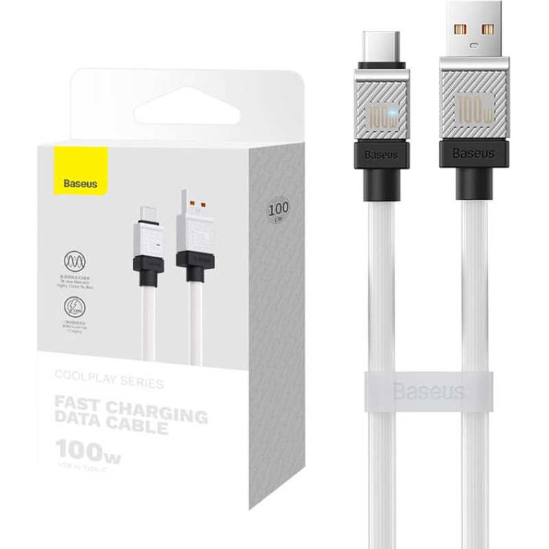Cable USB do USB-C Baseus CoolPlay 100W 1m (white)
