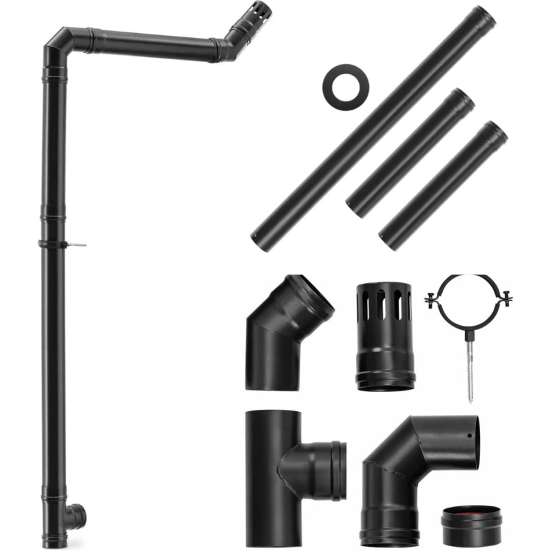MSW Granulu krāsns skursteņa cauruļu komplekts, izgatavots no oglekļa tērauda, diametrs 80 mm