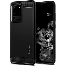 Spigen Rugged Armor Silikona Aizsargapvalks Priekš Samsung G988 Galaxy S20 Ultra Melns