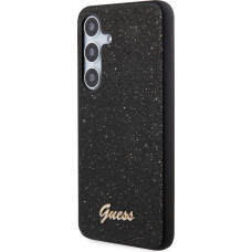 Guess PC|TPU Glitter Flakes Metal Logo Case for Samsung Galaxy S24+ Black