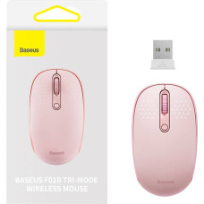 Wireless mouse Baseus F01B Tri-mode  2.4G BT5.0 1600 DPI (pink)