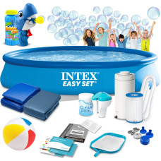 Intex Dārza paplašināšanas baseins 457 x 84 cm 15 in 1 28158 + burbuļu mašīna BEZ MAKSAS