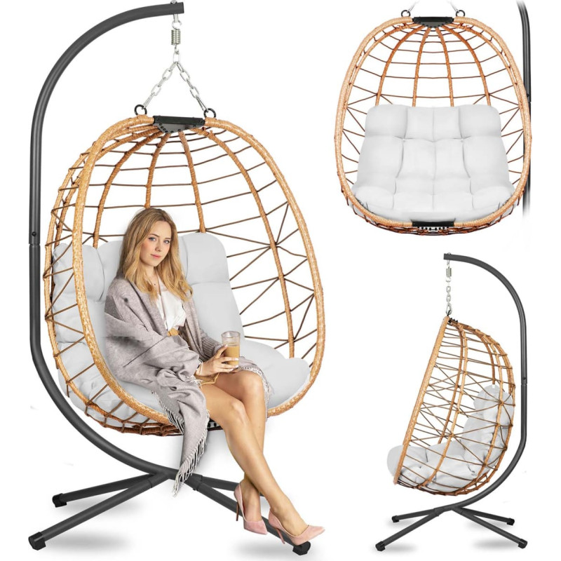 Sofotel Tihuana piekarināmais dārza krēsls brūns + pelēki spilveni