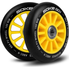 Soke Skrejriteņu riteņi 100 mm dzelteni 2 gab.