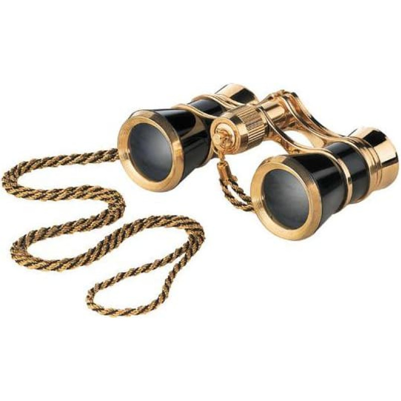Eschenbach operas binoklis Glamour 3x25 melni zelta krāsā ar ķēdīti