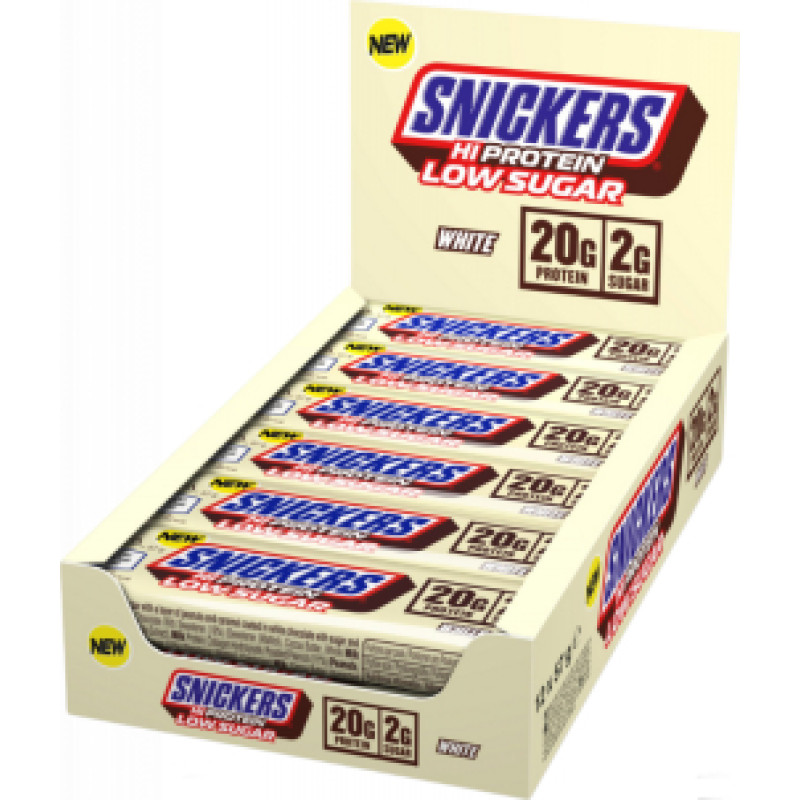 Mars Protein Snickers White proteīna batoniņš ar zemu cukura saturu un augstu olbaltumvielu saturu 12x57 Gr