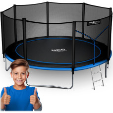 Neo-Sport Dārza batuts 14 pēdas/435 cm ar āra tīklu un kāpnēm
