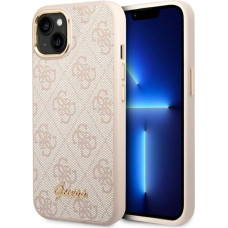 Guess PC|TPU 4G Metal Camera Outline Case for iPhone 14 Pink
