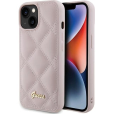 Guess Quilted Metal Logo case for iPhone 15 - pink