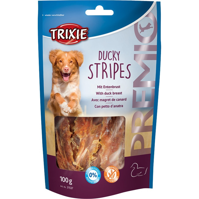 Trixie Gardums suņiem - Trixie Premio Ducky Stripes, 100g.