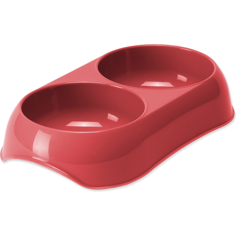 Placek Bļoda dzīvniekiem, plastmasa : Magic Cat Plastic Double Bowl, red,23*13cm