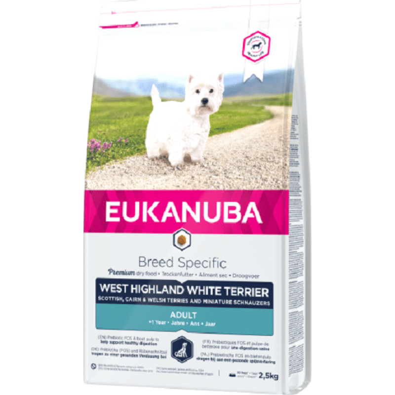 Eukanuba Sausa barība suņiem - Eukanuba Adult West Highland White Terrier, 2,5 kg