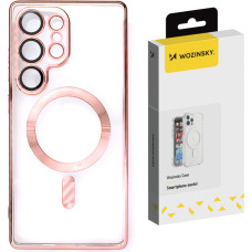 Wozinsky Samsung Galaxy S25 galvanizēts maciņš ar Magsafe tehnoloģiju - rozā