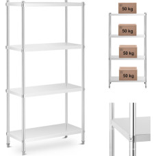 Royal Catering Metāla uzglabāšanas plaukts ēdināšanas uzņēmumiem līdz 200 kg, 90 x 40 x 180 cm