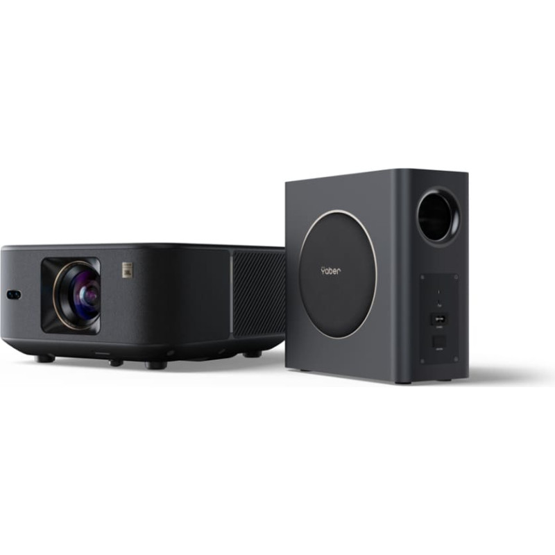 Yaber FullHD 1080p LCD multimediju projektors ar JBL skaļruņiem un WiFi BT zemfrekvences skaļruni K3 Pro - melns