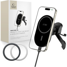 Tech-Protect Magnētiskais automašīnas viedtālruņu turētājs uz gaisa atveres MagSafe - melns