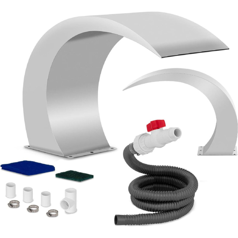 Uniprodo Nerūsējo&scaron;ā tērauda ūdenskrituma kaskāde dārza dīķa arkai, 30 cm