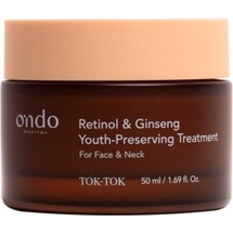 Ondo Beauty 36.5 TOK-TOK Retinol & Ginseng Youth Preserving Treatment - Firming face and neck cream.