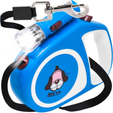 Retoo Automātiska izvelkama pavada suņiem un kaķiem ar slēdzeni un LED lukturīti līdz 15 kg, 5 m - zila