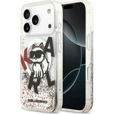 Etui Karl Lagerfeld Liquid Glitter        Choupette Logo MagSafe do iPhone 17 Pro przezroczysty