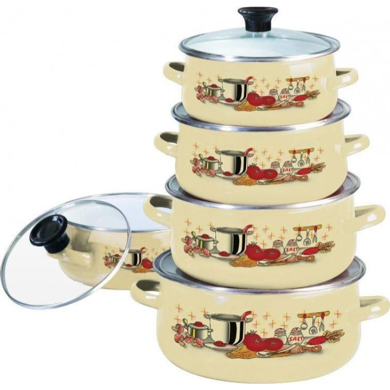 Klausberg 10-piece enameled pot set KLAUSBERG KB-7170-BG