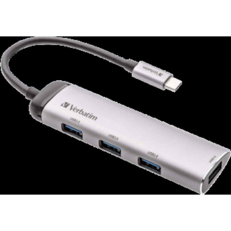 USB dokstacija Verbatim HUB 4-PORT USB-C Multiport